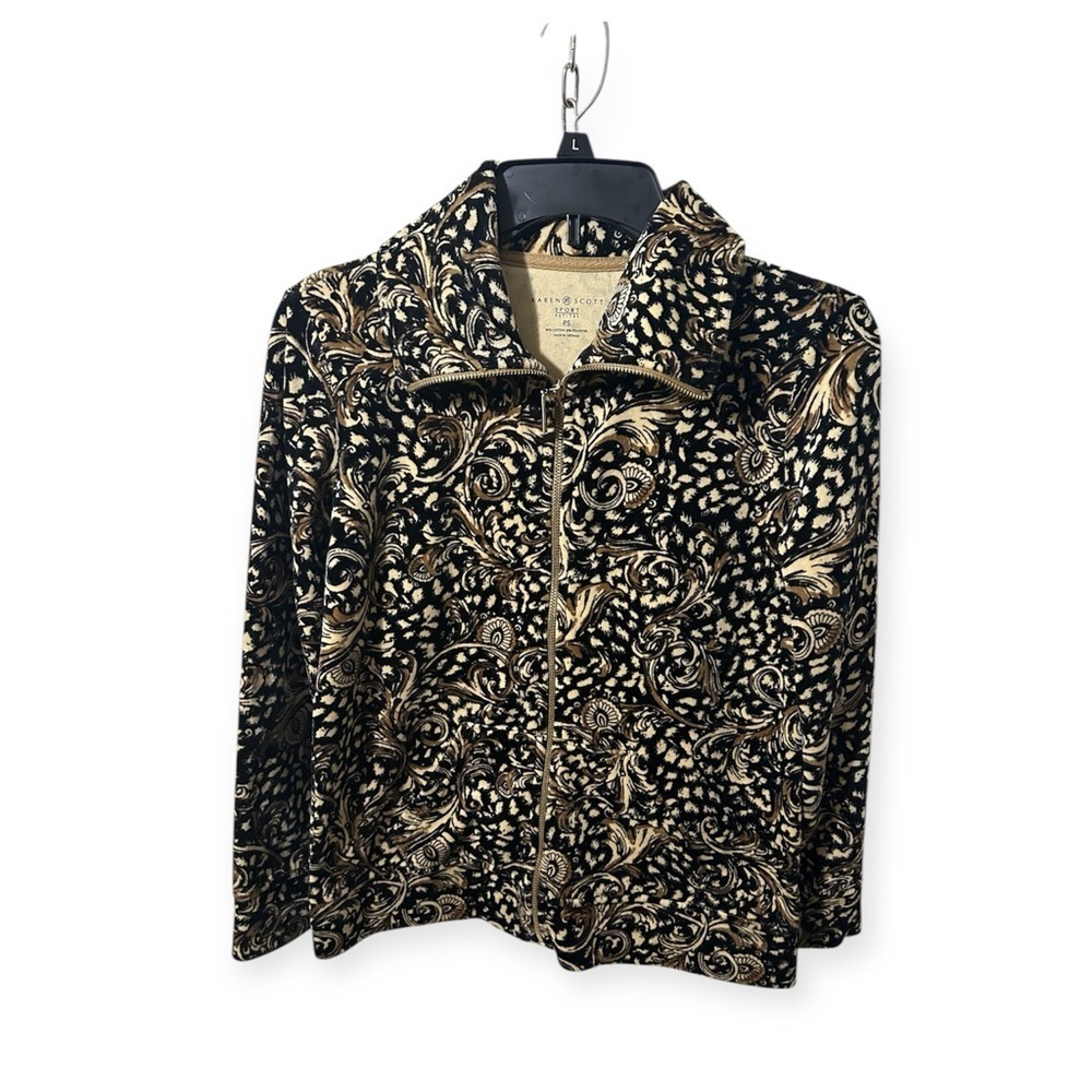 Karen Scott Black and Gold Patterned lightweight jacket - Picture 2 of 4